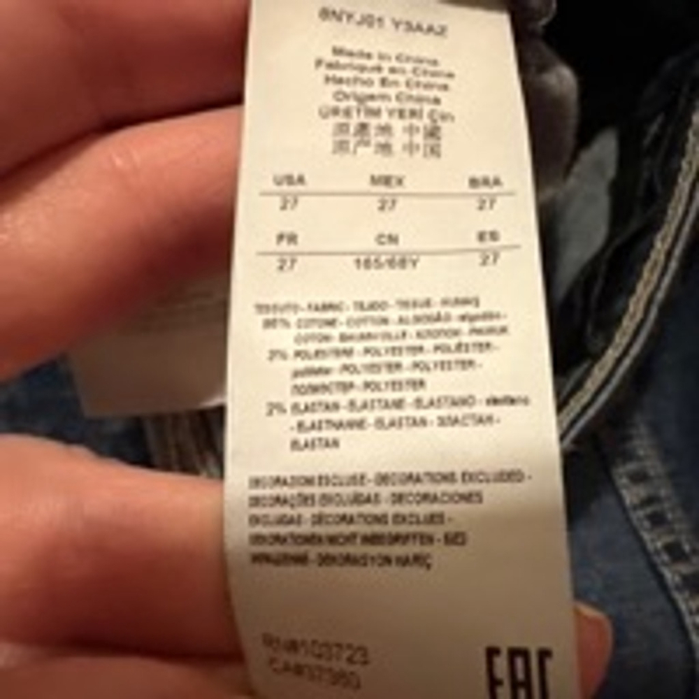 Women's Armani Exchange Jeans Size 27 Blue Denim Super Skinny - Picture 5 of 9